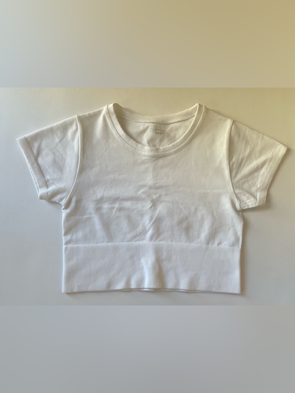 Offline by Aerie White Cropped Athletic Top Activewear Pilates Yoga Lounge